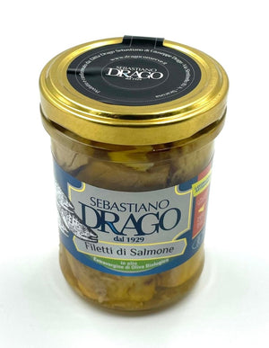 Filets de saumon à l'huile d'olive extra vierge bio - Sebastiano Drago - enboite.ch