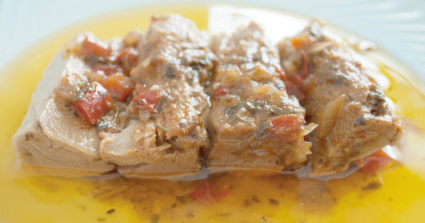 Filets de thon à l'huile d'olive en "Molho cru" traditionnel - Santa Catarina - enboite.ch