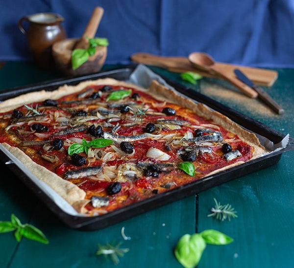 Tarte aux anchois et aux poivrons - enboite.ch