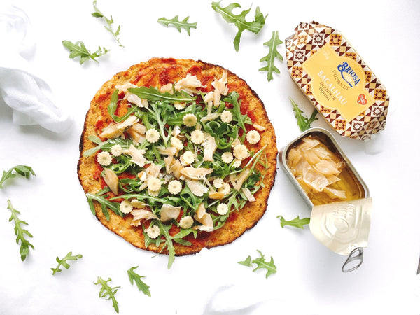 Tarte fine de chou-fleur aux filets de morue - enboite.ch