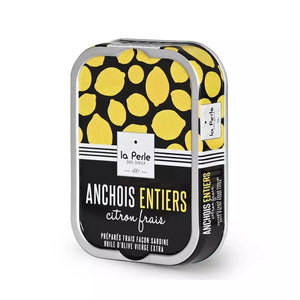Anchois à l'huile d'olive vierge extra et citron frais - La Perle des dieux - enboite.ch