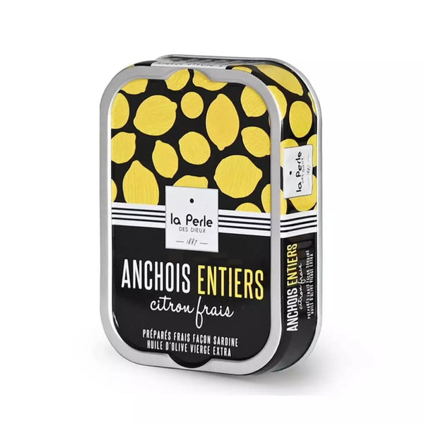 Anchois à l'huile d'olive vierge extra et citron frais - La Perle des dieux - enboite.ch