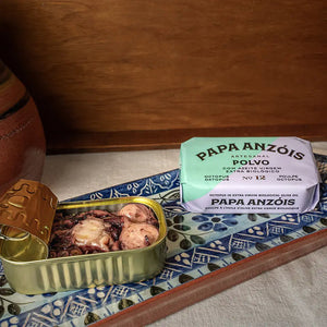 Poulpe à l'huile d'olive bio extra vierge - Papa Anzóis - enboite.ch