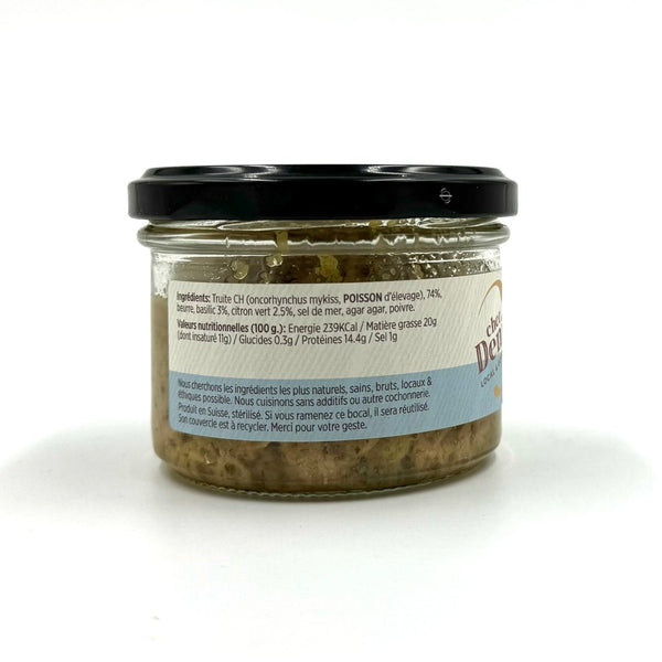 Rillettes de truites de la Gruyère au citron vert et basilic - Chez Denis - enboite.ch