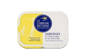 Sardines à l’huile d’olive et citron bio - La Compagnie Bretonne - enboite.ch