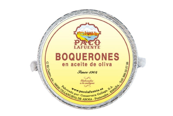 Anchois non salés à l'huile d'olive - Paco Lafuente - enboite.ch