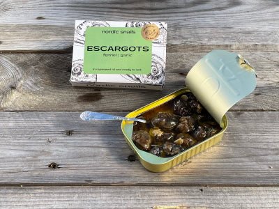 Escargots à l'huile de colza, fenouil et ail - Danske Frilandssnegle - enboite.ch