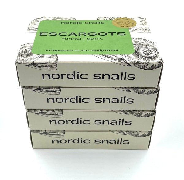 Escargots du Danemark en quatre saveurs - Danske Frilandssnegle - enboite.ch