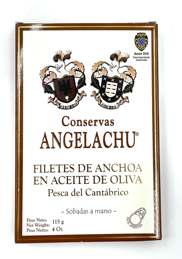 Filets d'anchois de Cantabrie à l'huile d'olive - Angelachu - enboite.ch