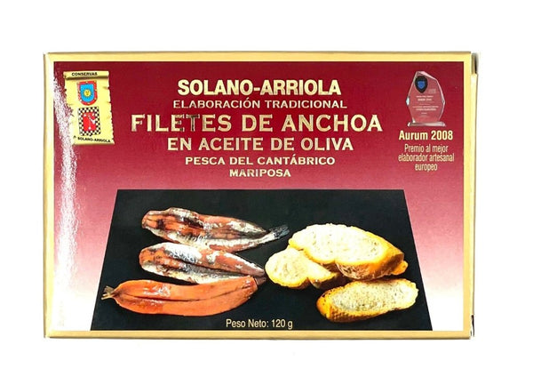 Filets d'anchois de Cantabrie en papillon - Solano-Arriola - enboite.ch