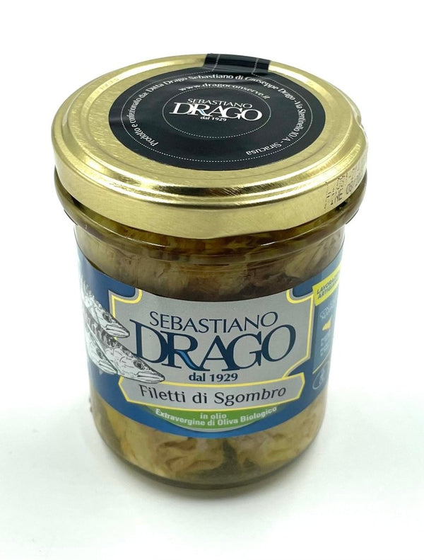 Filets de maquereaux à l'huile d'olive extra vierge bio - Sebastiano Drago - enboite.ch