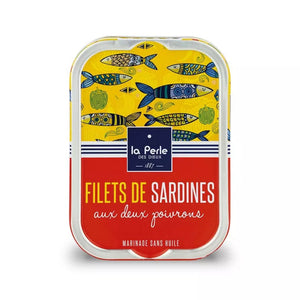 Filets de sardines sans huile aux deux poivrons - La Perle des dieux - enboite.ch