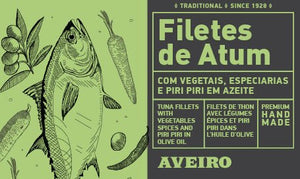 Filets de thon à l'huile d'olive avec légumes et épices - Aveiro Tuna - enboite.ch