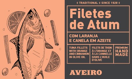 Filets de thon à l'huile d'olive avec orange et cannelle - Aveiro Tuna - enboite.ch