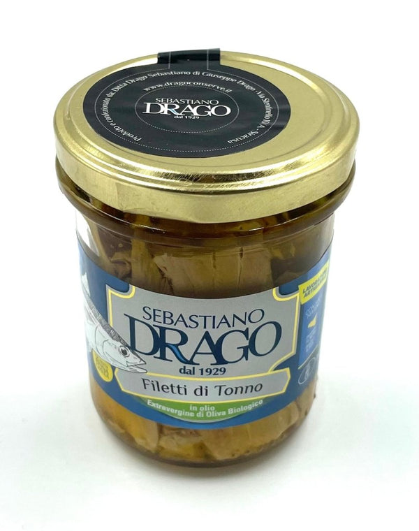 Filets de thon à l'huile d'olive extra vierge bio - Sebastiano Drago - enboite.ch