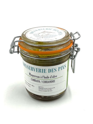 Maquereaux à l'huile d'olive, combava et coriandre - Conserverie des Pins - enboite.ch