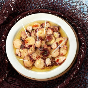 Poulpe à l'huile d'olive et à l'ail - Los Peperetes - enboite.ch