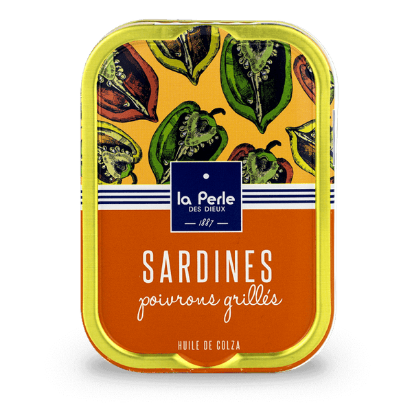 Sardines à l'huile de colza et aux poivrons grillés - La Perle des dieux - enboite.ch