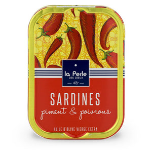 Sardines à l'huile d'olive, au piment et aux poivrons - La Perle des dieux - enboite.ch