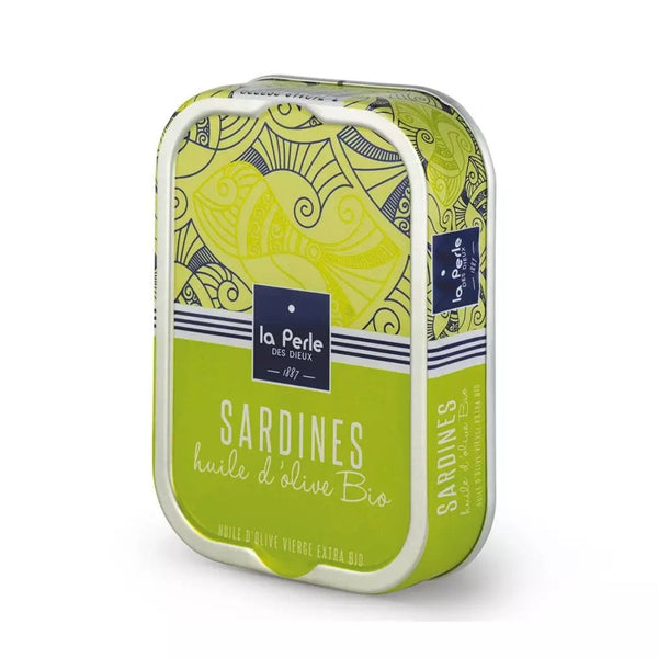 Sardines à l'huile d'olive bio vierge extra - La Perle des dieux - enboite.ch