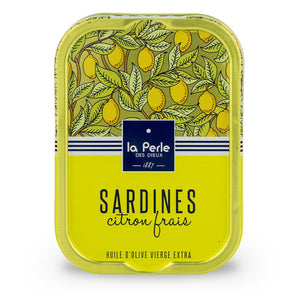 Sardines à l'huile d'olive et au citron frais - La Perle des dieux - enboite.ch