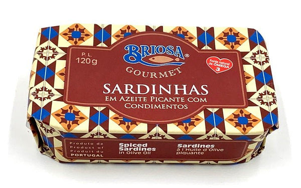 Sardines à l'huile d'olive pimentée avec épices - Briosa - enboite.ch